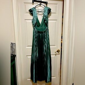 Lulu’s satin pleated gown. New without tags.